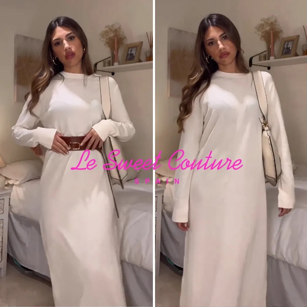 ZARA Ecru Long Knit Dress